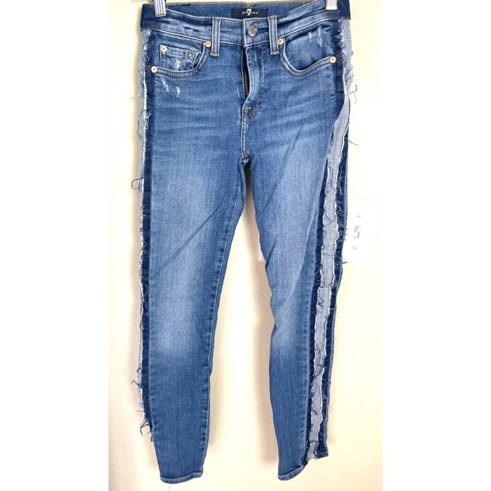 7 For All Mankind Jeans Women's 24 Blue Medium Wash Mid Rise